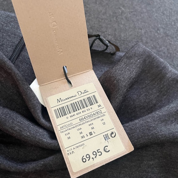 Massimo Dutti gray knit midi dress, size M - Picture 2 of 4